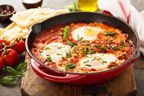 istock Shakshuka with chickpeas in a skillet 825371404