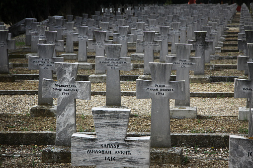 Thessaloniki: Zeitenlik, the Allied military cemetery and World War I memorial park. Contains the graves of the Serbian, French, British, Italian and Russian soldiers, who died in the battles on the Salonika front