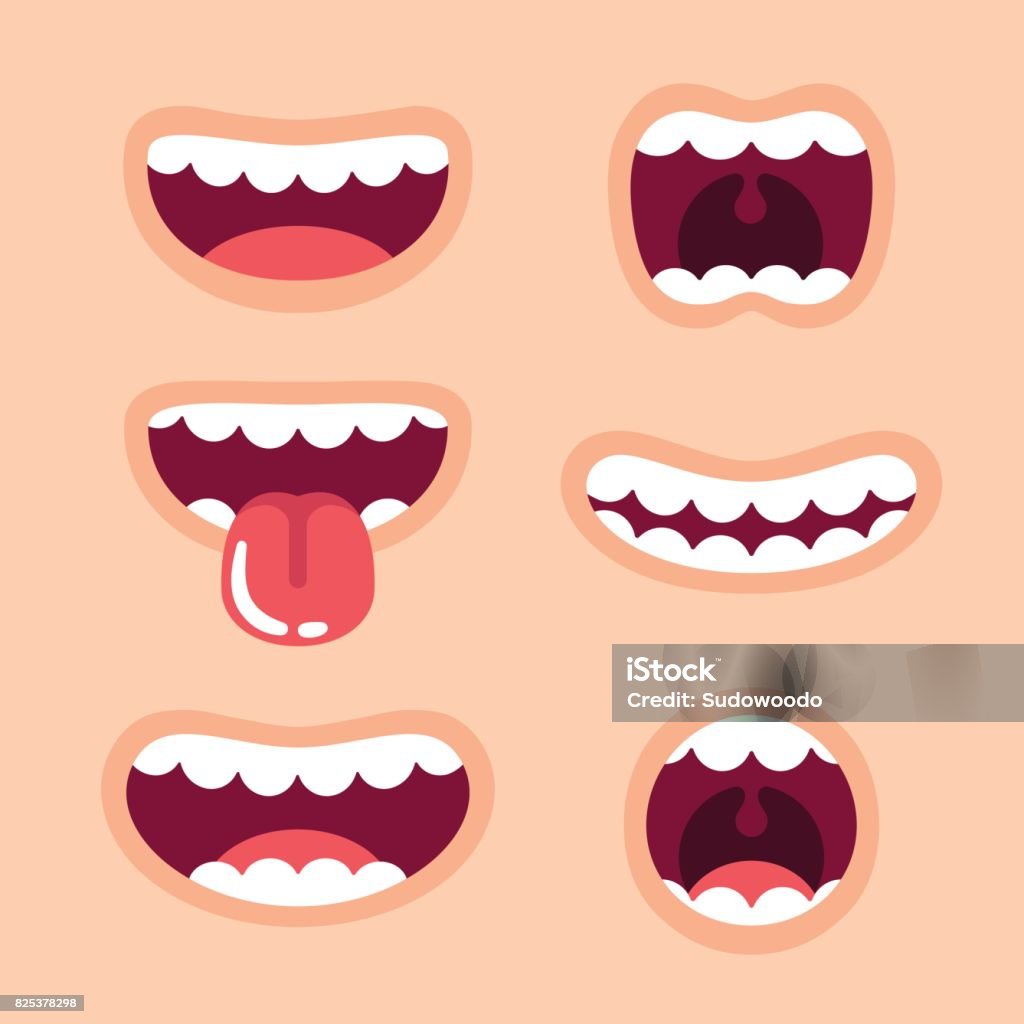 Funny Cartoon Mouths Set Stock Illustration - Download Image Now - Mouth,  Smiling, Teeth - iStock