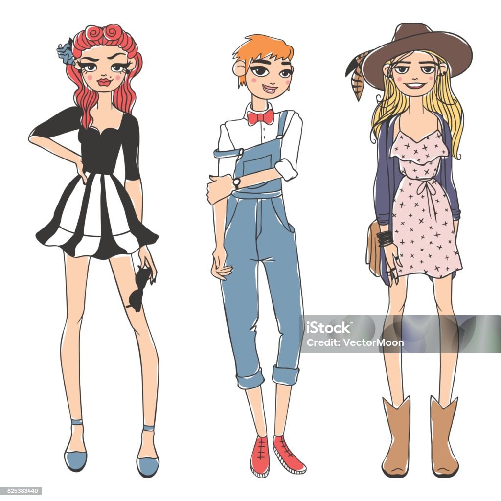 Fashion look girl beautiful girl woman female pretty young model style lady character vector illustration Fashion look girl beautiful girl woman female pretty young model style lady character glamour cute vector illustration. Attractive dress lifestyle sketch person. Adult stock vector