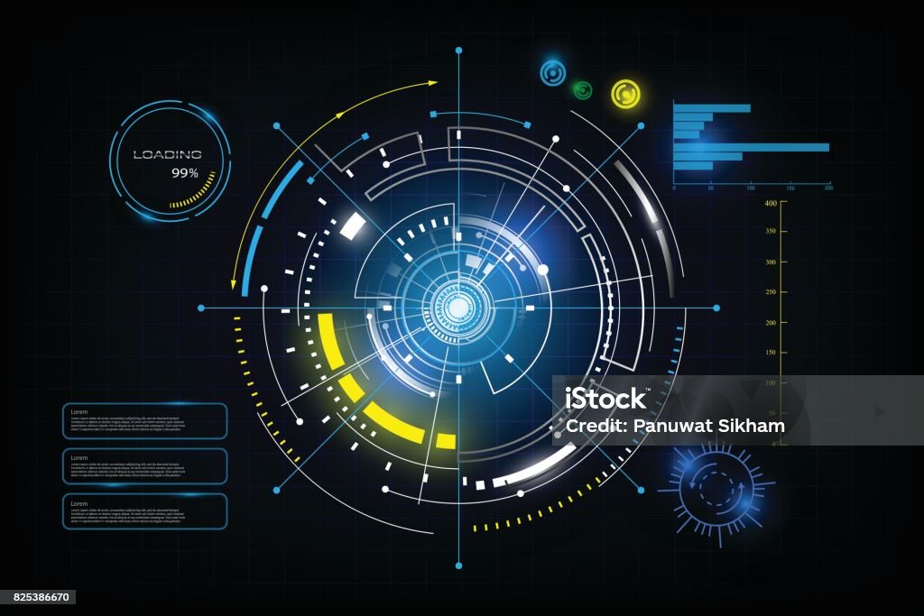 Hud Interface Gui Futuristic Technology Networking Concept Template ...