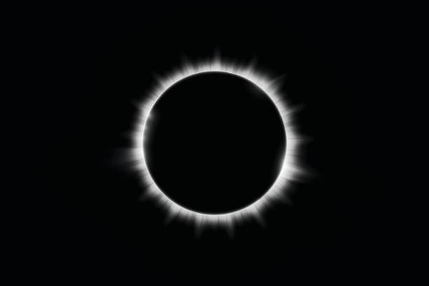 ilustrações, clipart, desenhos animados e ícones de ilustração em vetor total eclipse solar - eclipse