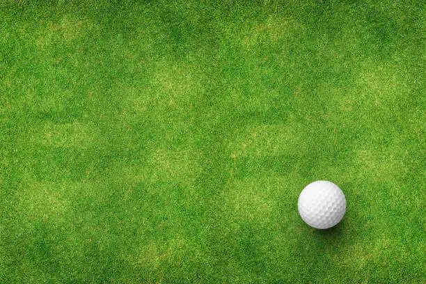 golf ball on grass top view