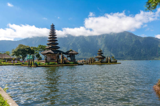 istock Asian temple Ulun-Lake in Bali 825405480