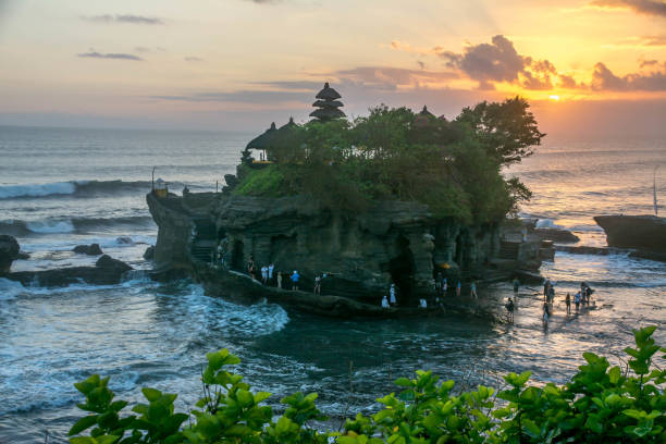 istock Tanah lot temple Sunset in Bali 825408864