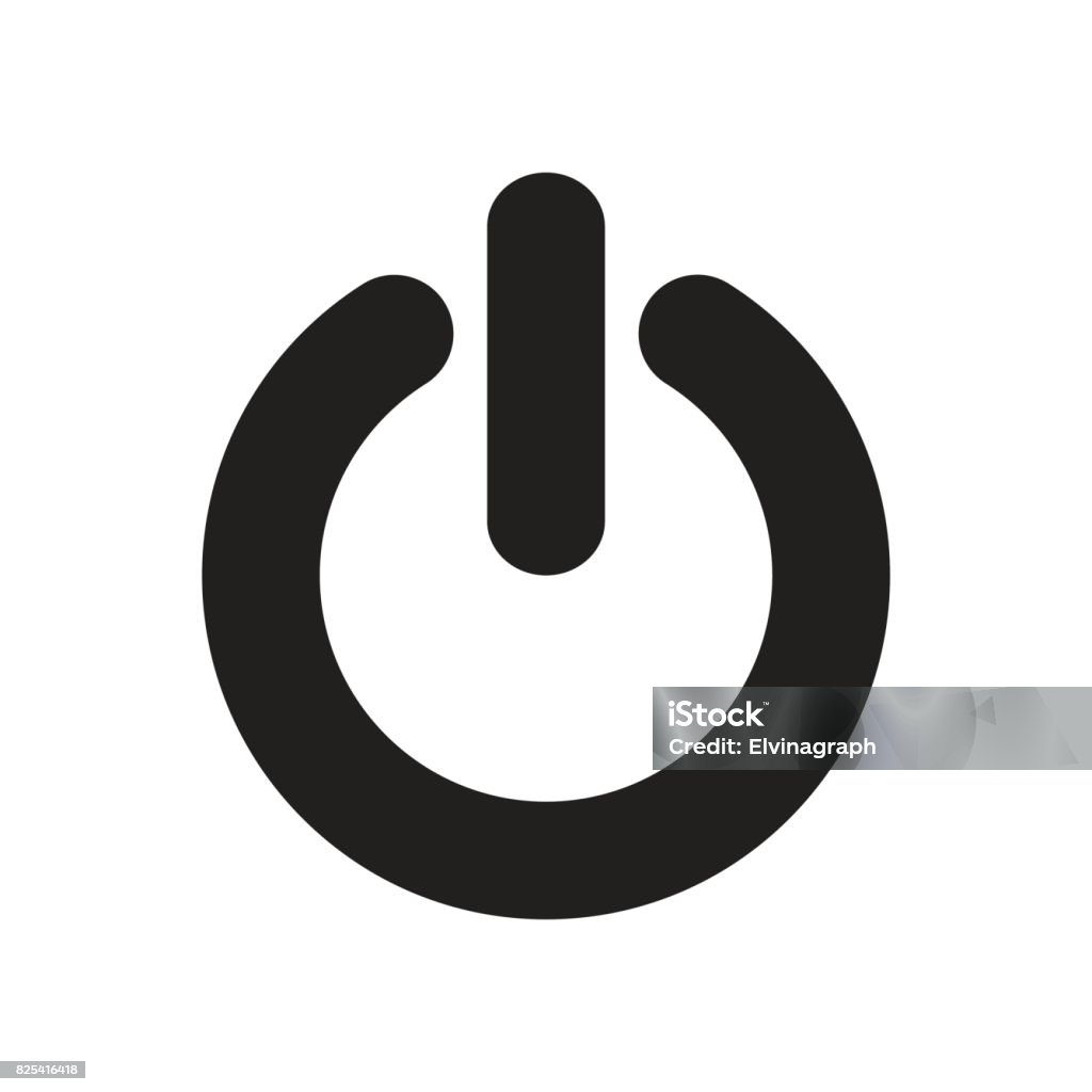 power button, outline,isolated vector Start Button stock vector