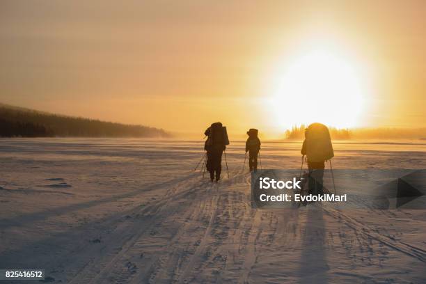 Tourists In Russian Lapland Kola Peninsula Stock Photo - Download Image Now - Finland, Arctic, Exploration