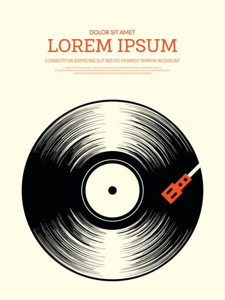 Abstract music retro vintage poster background Abstract music turntable retro vintage poster background vector illustration record player stock illustrations