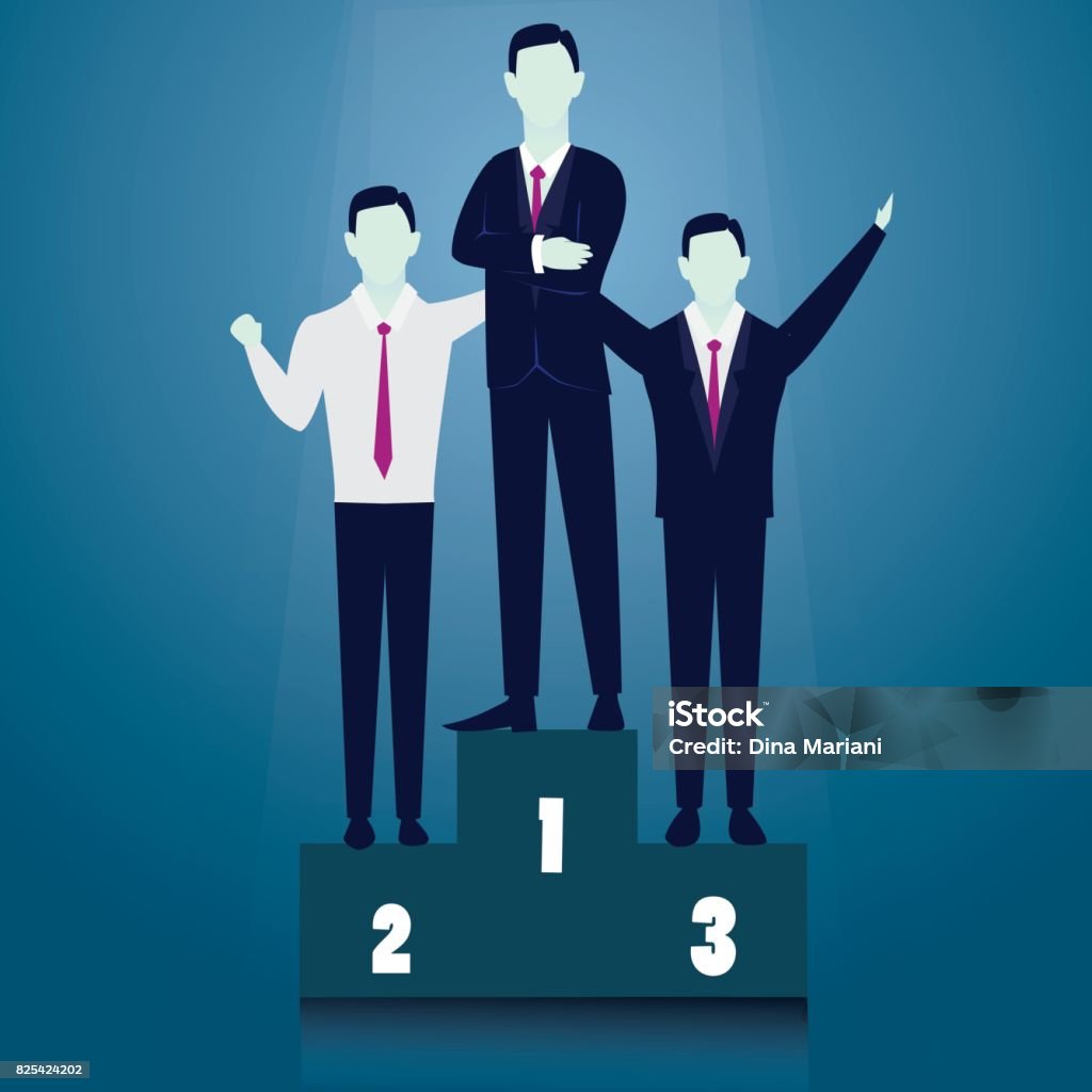 비즈니스 경쟁 개념입니다 우승자 사업가 1위에 대한 스톡 벡터 아트 및 기타 이미지 - 1위, 2 위-상 종류, 3위 - iStock