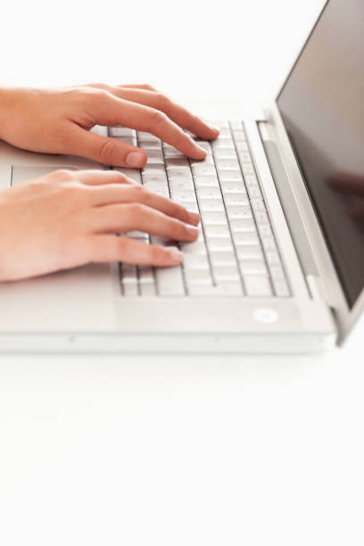 istock Hands on keyboard of laptop 825425286