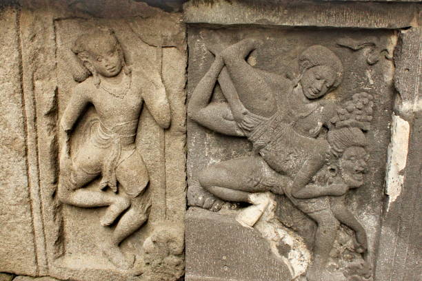 istock Wall relief in Prambanan temple 825436632