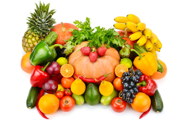 istock fruits and vegetables isolated on white background 825443274