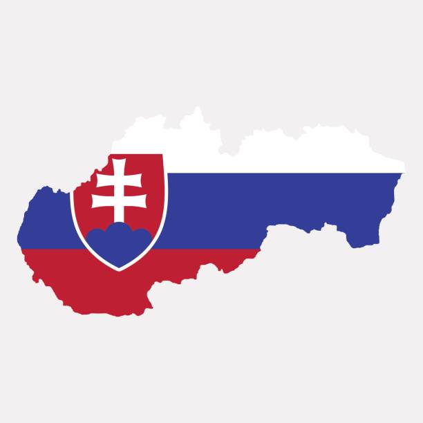 bölge ve slovakya bayrağı - slovakia stock illustrations