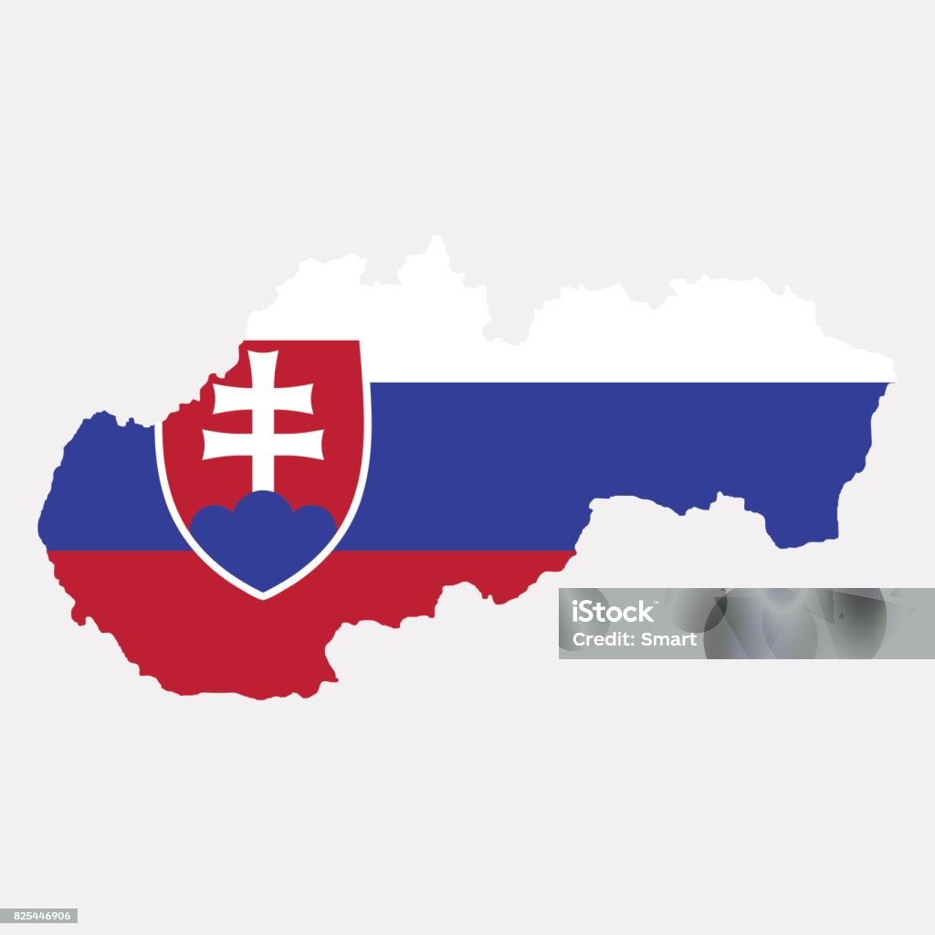 Territory and flag of Slovakia Slovakia stock vector