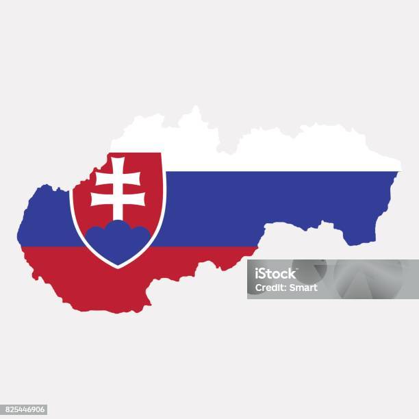 Territory And Flag Of Slovakia Stock Illustration - Download Image Now - Slovakia, Flag, Black Color
