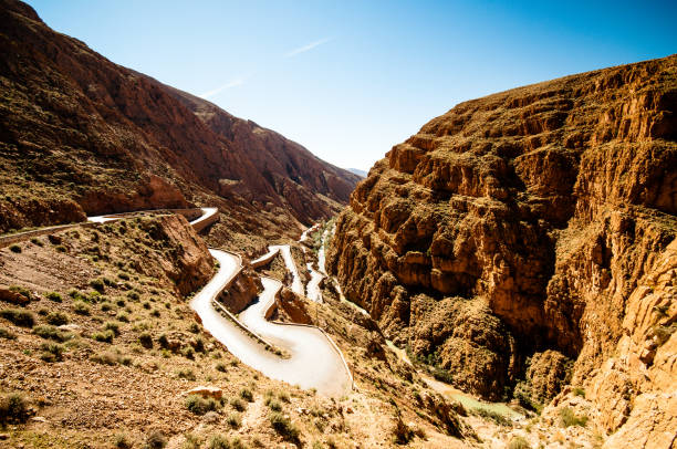 istock Serpentine street by Dades valley in Morocco 825447388