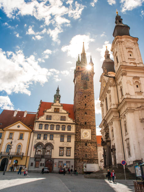 istock Black Tower and Town Hall in Klatovy 825448702