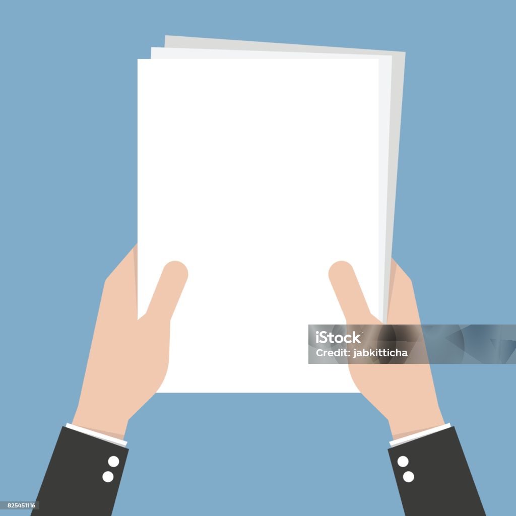 Danh Sách Giấy Trắng Trống Rỗng Trong Tay Hình Minh Họa Vector ...