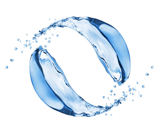 istock Water splashes in motion isolated on white background 825451254