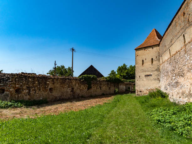istock Sanpetru walled church fortification 825460948