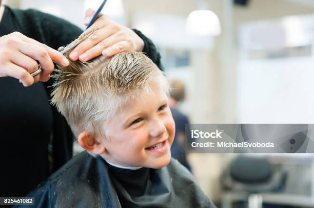 5 Year Old Getting A Haircut Stock Photo - Download Image Now - Child,  Cutting Hair, Hairstyle - iStock