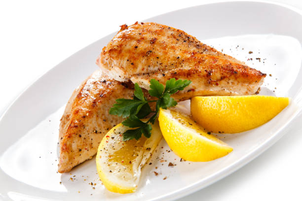 istock Grilled chicken breast and vegetables 825461250