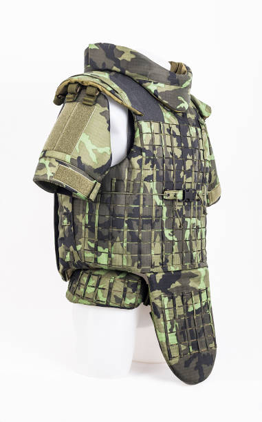 istock Bulletproof vest, body armor covers, Camouflage 825464450