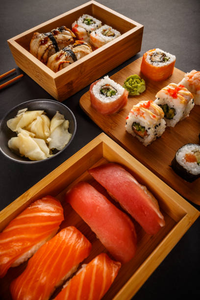 istock Japanese tasty sushi set 825468994