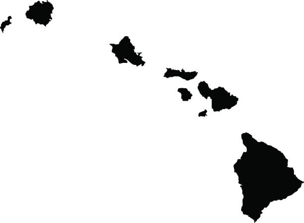 하와이의 영토 - 하와이 제도 stock illustrations