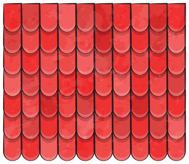 ilustraciones, imágenes clip art, dibujos animados e iconos de stock de tejas textura hermosa ilustración diseño de papel pintado de la bandera - roof tile roof textured red