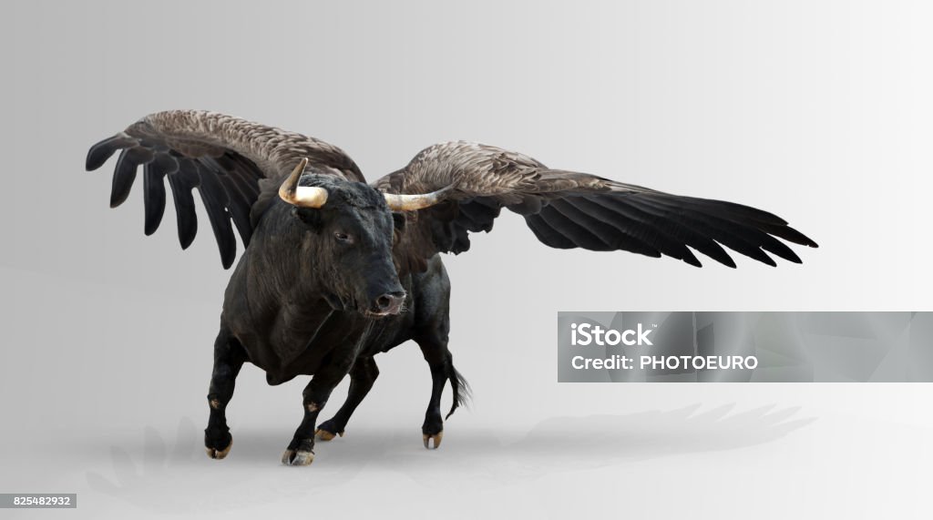 Mythological winged bull. The mythological winged bull of Babylon. Bull - Animal Stock Photo