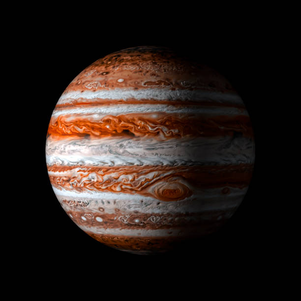 istock Jupiter Solar system planet on black background 3d rendering. Elements of this image furnished by NASA 825485368