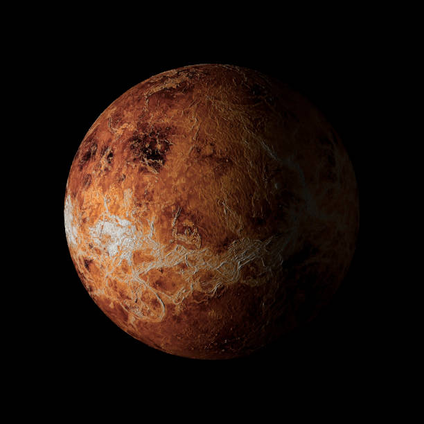 istock Venus Solar system planet on black background 3d rendering. Elements of this image furnished by NASA 825486134