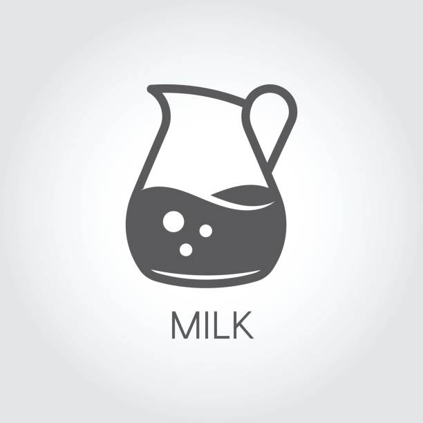 кувшин с молоком или другой абстрактной иконой напитка. символ еды в плоском дизайне. кулинария и концепция бара. значок вектора - food jar backgrounds breakfast stock illustrations