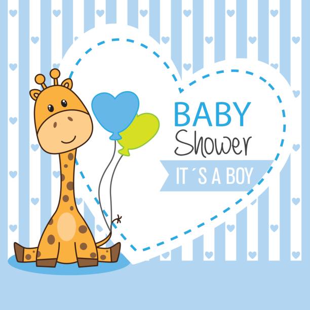 baby shower chłopiec - baby shower stock illustrations