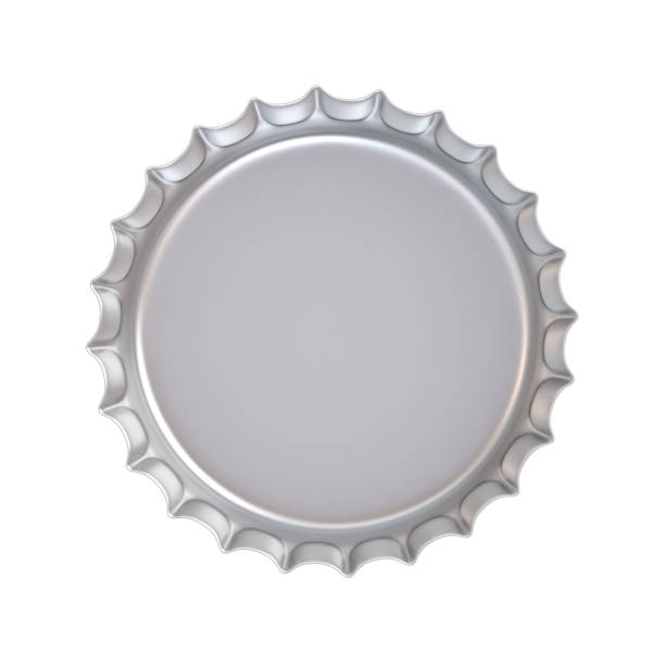 istock Blank metal bottle cap under the lid side isolated on white background . 3D rendering 825493784
