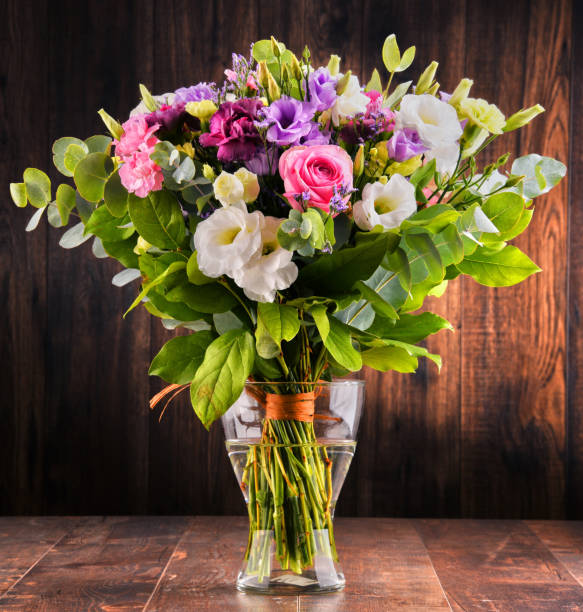 istock Composition with bouquet of flowers 825494444