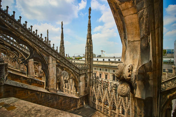 istock Architectural detail of Milan cathedral 825510410