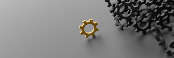 istock Infinite gears background with a winner. 3d rendering background, teamwork and leadership concepts 825512726
