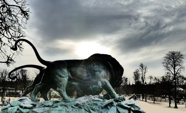 A statue of a Lion in Forbury Park, Reading