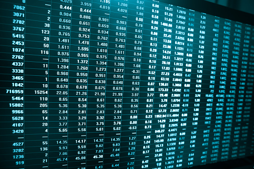 stock market data in big screen
