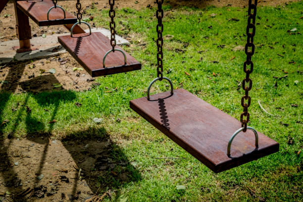istock Wooden swing in the park 825523060