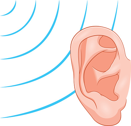 Ear Sound Visual Ear And Sound Waves Stock Illustration - Download Image Now - Anatomy ...