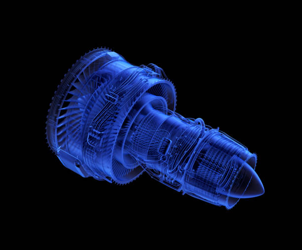 istock X-ray style turbofan jet engine isolated on black background 825527842