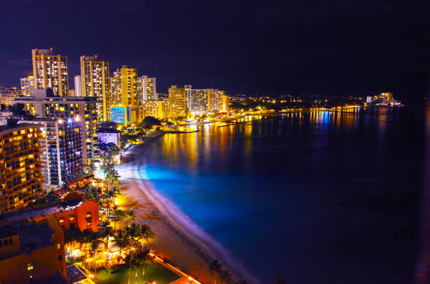 istock Hawaii night's Waikiki Beach 825534356