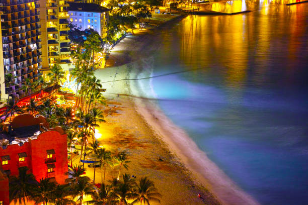 istock Hawaii night's Waikiki Beach 825534414