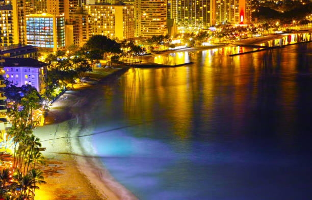 istock Hawaii night's Waikiki Beach 825534438