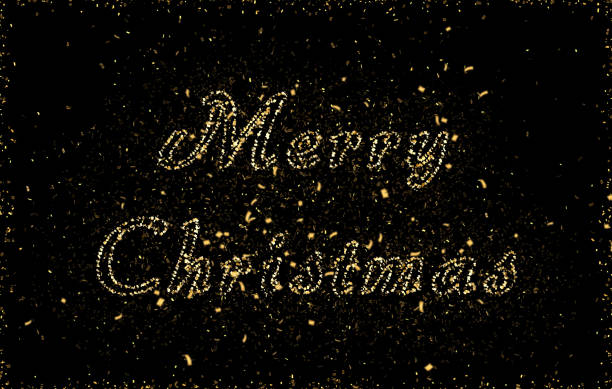 istock Gold Merry Christmas with confetti 825534902