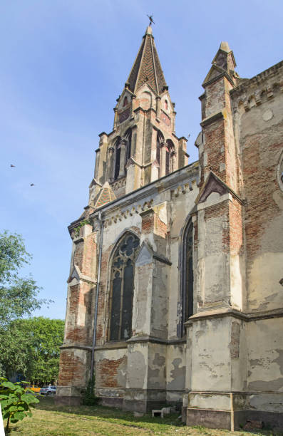 istock Old ruined Catholic church in Serbia 825537794