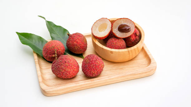Litchi on a white background.
